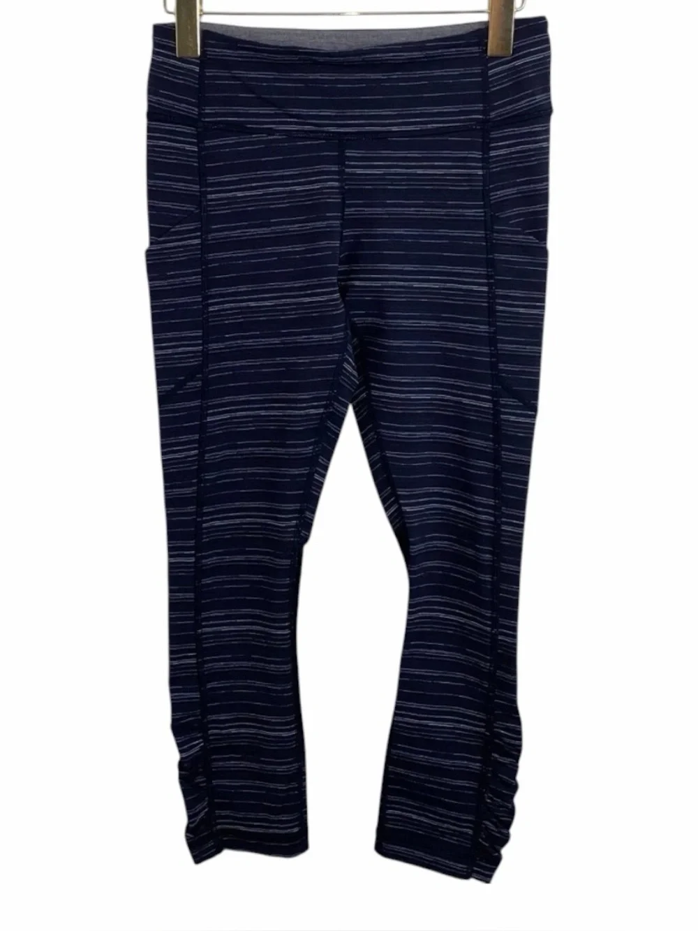 Lululemon Speed Crop Cyber Stripe Mesh Panel Training Leggings Vibe Size 8